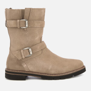 Dune Women's Rhianne Suede Buckle Biker Boots - Taupe