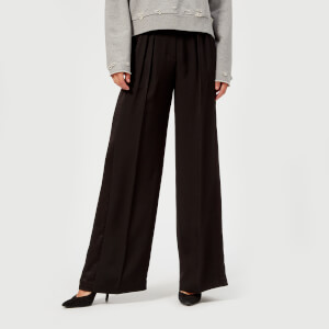 T by Alexander Wang Women's Draped Twill Suiting Wide Leg Pants - Black