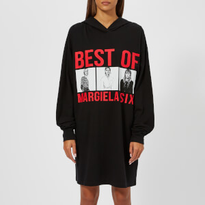 MM6 Maison Margiela Women's Hooded Print Top - Black