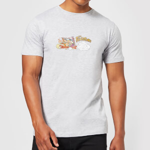 T-Shirt Homme La Famille Pierrafeu Voiture Familiale - Effet Abîmé - Gris