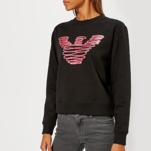 Emporio Armani Women's Pink Eagle Sweatshirt - Black