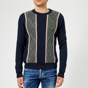 Dsquared2 Men's Stripe Knitted Jumper - Navy/White/Red/Grey
