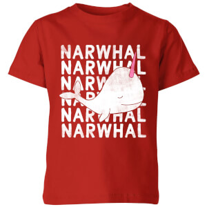 My Little Rascal Narwhal Kids' T-Shirt - Red