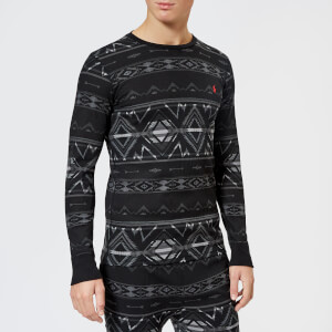 Polo Ralph Lauren Men's Mini Waffle Crew Neck Sweatshirt - Charcoal Beacon