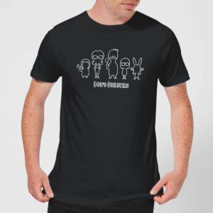 Bobs Burgers Family Toon Silhouette T-shirt - Zwart