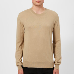 Maison Margiela Men's Gauge 14 Jersey Crew Neck Elbow Patches Decortique Jumper - Camel