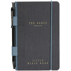 Ted Baker Herren Mini-Notizbuch und Stift – Schwarz