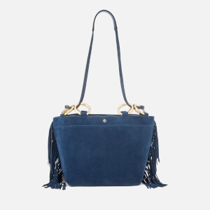Tory Burch Women's Farrah Fringe Minik Tote Bag - Royal Navy