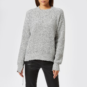 Helmut Lang Women's Distressed Relaxed Jumper - Black White Marl