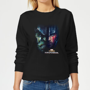 Marvel Thor Ragnarok Hulk Split Face Women's Sweatshirt - Black