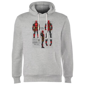 Marvel Deadpool Action Figure Plans Hoodie - Grey