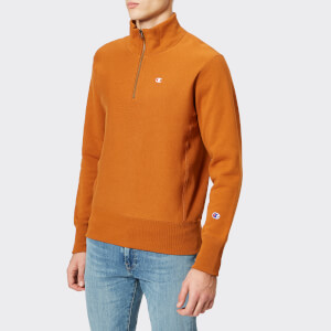 Champion Men's Half Zip Sweatshirt - Brown