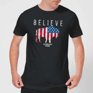 T-Shirt Homme American Gods Bison Drapeau Américain - Noir