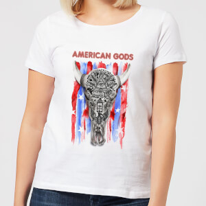 American Gods Skull Flag Women's T-Shirt - White