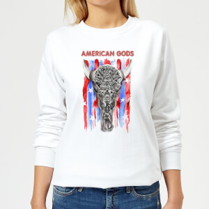 American Gods Skull Flag Women's Sweatshirt - White