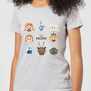 T-Shirt Femme La Reine des Neiges - Emoji - Gris