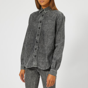 Victoria, Victoria Beckham Women's Boyfriend Shirt - Black Stone Wash