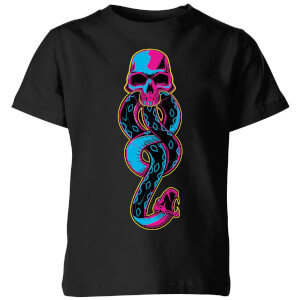 Harry Potter Neon Dark Mark Kinder T-shirt - Zwart