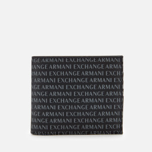 Armani Exchange Men's All Over Logo Bifold Wallet - Black