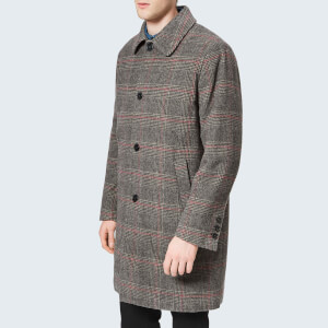 Maison Kitsuné Men's Check Bill Classic Coat - Anthracite Check