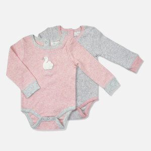 Albetta Set of 2 Mini Baby Vests - Bunny and Swan - 0-3 Months