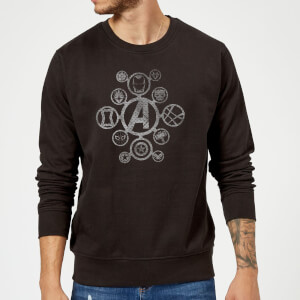 Sweat Homme Distressed Metal Icon Avengers - Noir