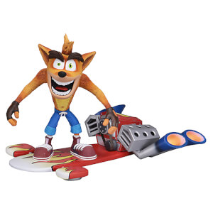 Figurine Crash avec Hoverboard NECA Crash Bandicoot Deluxe 18 cm