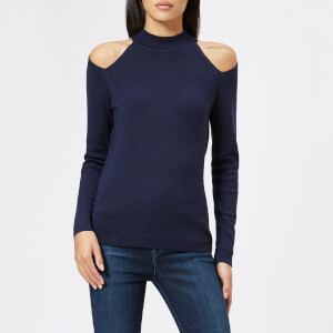 MICHAEL MICHAEL KORS Women's Solid Cut Out Mock Neck Jumper - Navy
