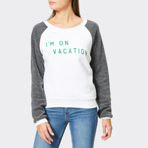 Wildfox Women's I'm On Vacation Sweatshirt - Clean White/Clean Black