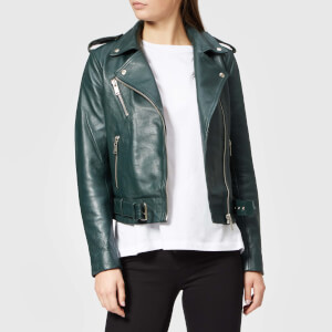 Gestuz Women's Aloha Leather Jacket - Deep Pine