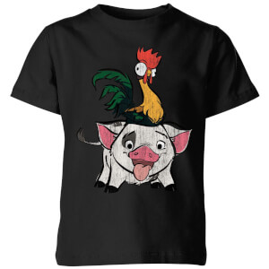 T-Shirt Enfant Hei Hei et Pua Vaiana, la Légende du bout du monde Disney - Noir
