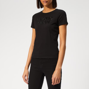 Emporio Armani Women's Sequin Logo T-Shirt - Black