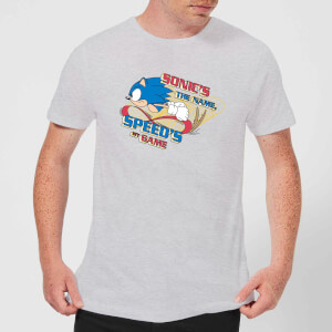 T-Shirt Homme Sonic's The Name, Speed's The Game Sonic The Hedgehog - Gris