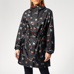 Joules Women's Golightly Waterproof Packaway Jacket - Navy Dogs
