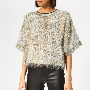 McQ Alexander McQueen Women's Short Sleeve Batwing Top - Leopard