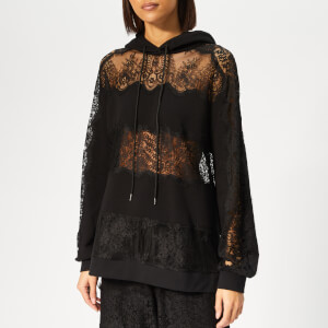 McQ Alexander McQueen Women's Lace Stripe Hoody - Darkest Black