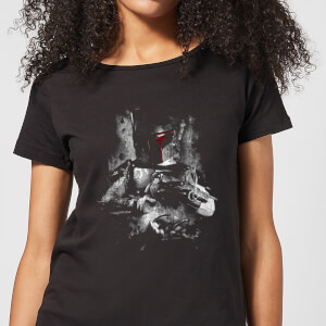 Star Wars Boba Fett Distressed Women's T-Shirt - Black