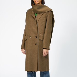 JW Anderson Women's Double Face Wool Scarf Coat - Brown