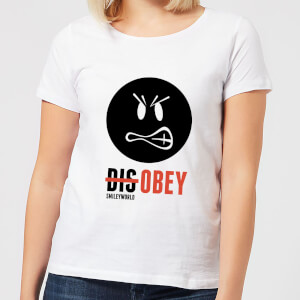 Smiley World Slogan Disobey Women's T-Shirt - White