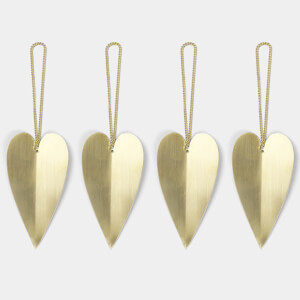 Ferm Living Heart Brass Ornaments (Set of 4)