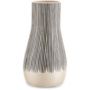 Nkuku Matamba Ceramic Vase - Black Lines - 19cm