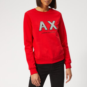 Armani Exchange Women's Beaded Logo Sweatshirt - Red