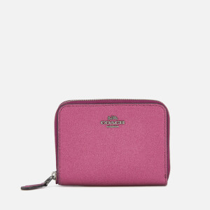 Coach Women's Metallic Small Zip Around Wallet - Metallic Berry