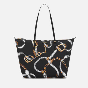 Lauren Ralph Lauren Women's Chadwick Medium Tote Bag - Black Sig Belting Print