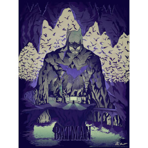 DC Comics Batman "Batcave" 18" x 24" (Glow in the Dark) Lithograph Print by Chris Kawagiwa