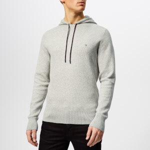 Tommy Hilfiger Men's Cotton Mesh Structured Hoody - Cloud Heather