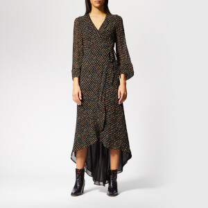Ganni Women's Mullin Georgette Wrap Dress - Black