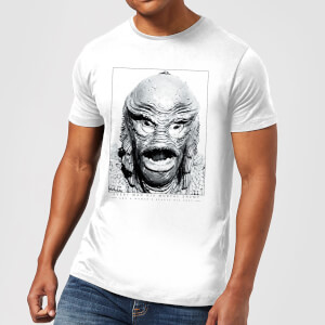 T-Shirt Homme L'Étrange Créature du lac noir Portrait - Universal Monsters - Blanc