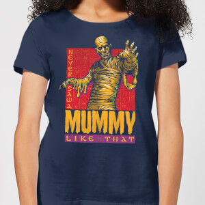 Universal Monsters The Mummy Retro Women's T-Shirt - Navy