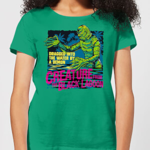Universal Monsters Creature From The Black Lagoon Retro Women's T-Shirt - Kelly Green